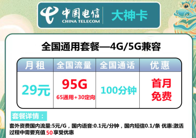 流量卡都需要首充嗎？電信流量卡【電信大神卡、銀河卡】官方套餐長期資費手機卡