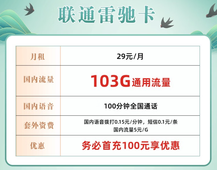流量多月租低的流量卡套餐哪里有？超高性價比的手機電話卡29元103G+100語音