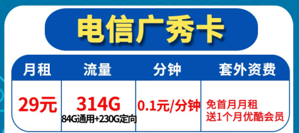 電信的流量卡到底好不好用？|電信廣秀卡、電信廣福卡|首月免費(fèi)+送優(yōu)酷會員