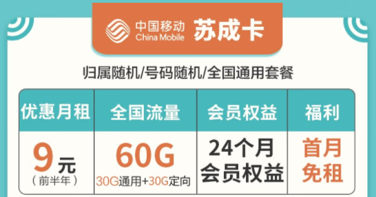 移動流量卡套餐推薦|蘇成卡、宏光卡、星欣卡|全國通用套餐低月租首月0元用