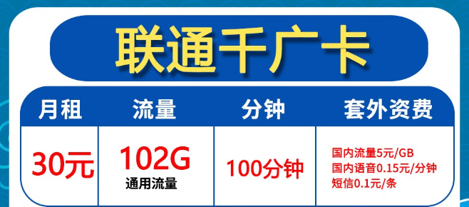 聯(lián)通30元102G卡好用嗎？聯(lián)通0元2年優(yōu)惠迎福卡！